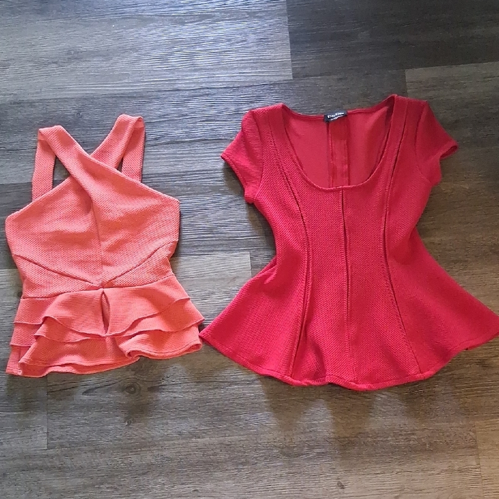 Y2k Shirt Bundle 2 Piece Tops Orange Red BeBe